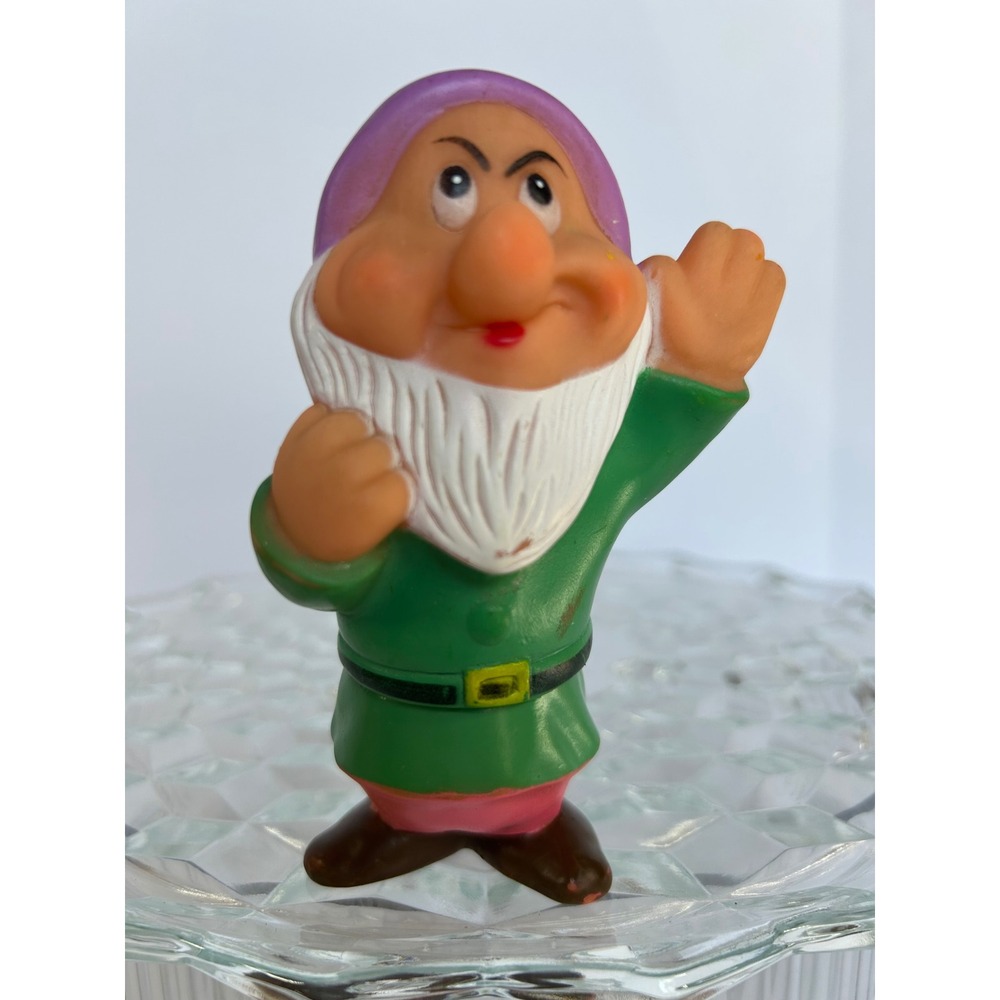 Vintage Disney Grumpy Figurine Hong Kong PVC Toy Seven Dwarfs Collectible‎